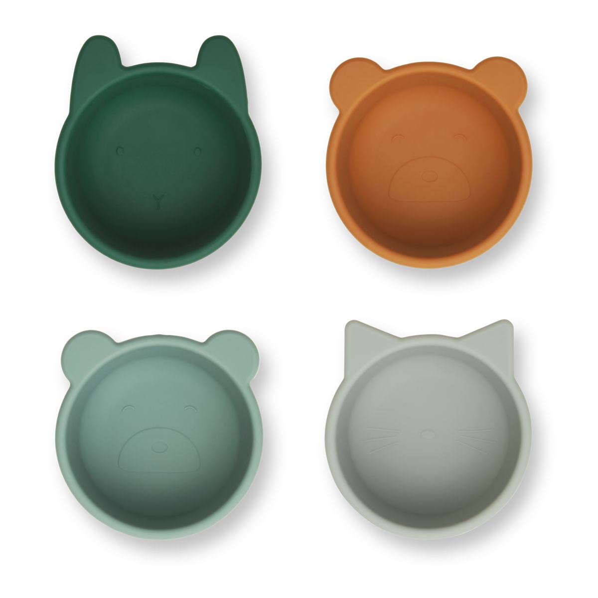 Liewood Malene Silikonschale 4er Pack - Green multi mix - Schalen