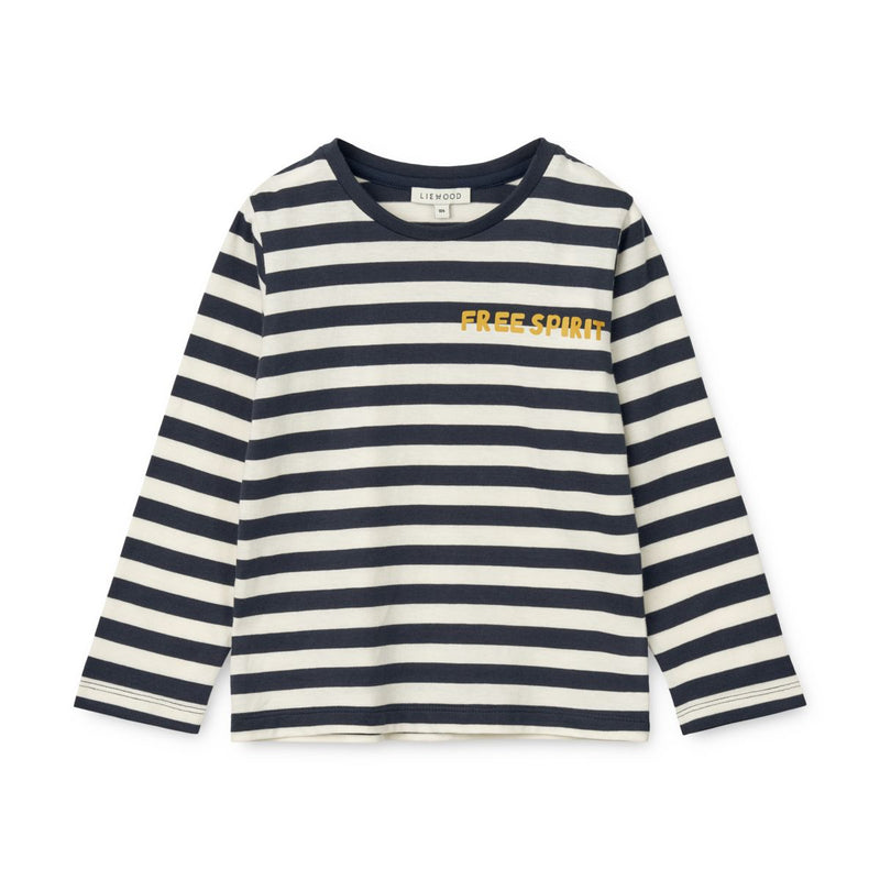 Liewood Apia T-Shirt ls - Y/D Stripe Classic navy / Creme de la creme - T-shirt