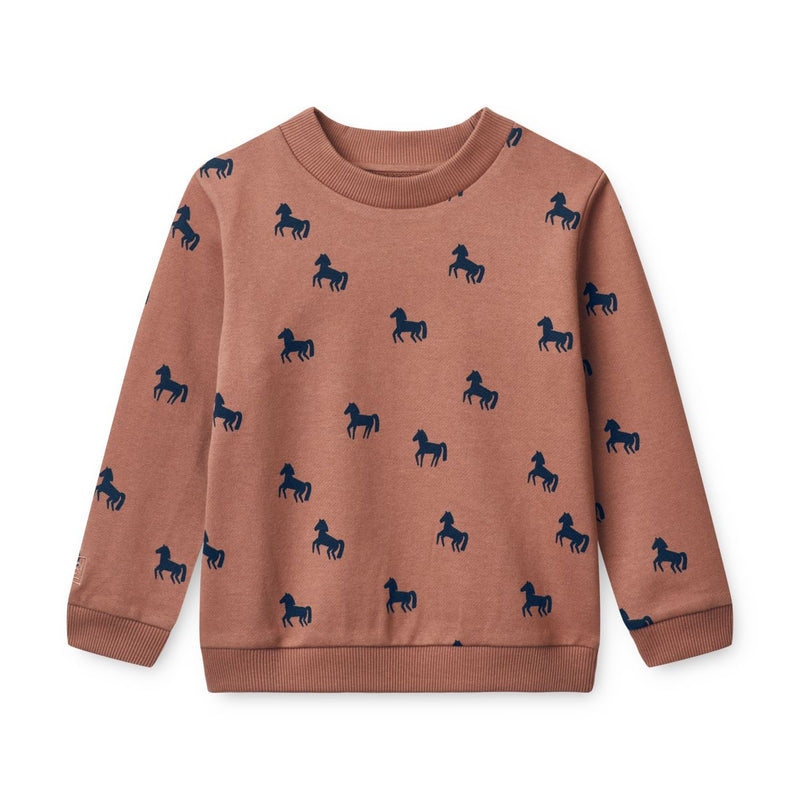 Liewood Thora Sweatshirt - Horses / Dark rosetta - Sweatshirts