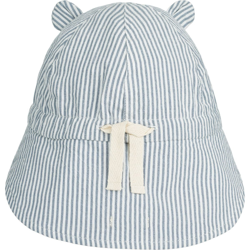 Liewood Gorm Sonnenhut aus Leinen - Y/D stripe: Blue wave/creme de la creme - Hut & Kappe