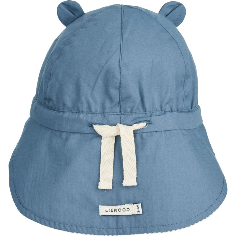 Liewood Gorm Sonnenhut aus Leinen - Y/D stripe: Blue wave/creme de la creme - Hut & Kappe