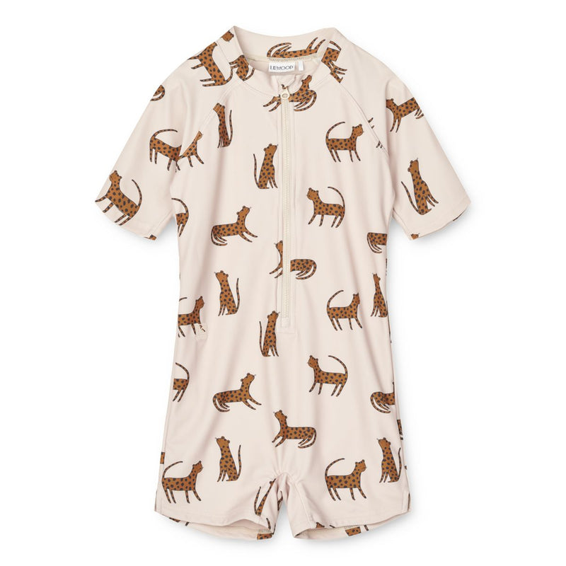 Liewood Max Schwimm-Jumpsuit - Leopard / Sandy - Badeanzug