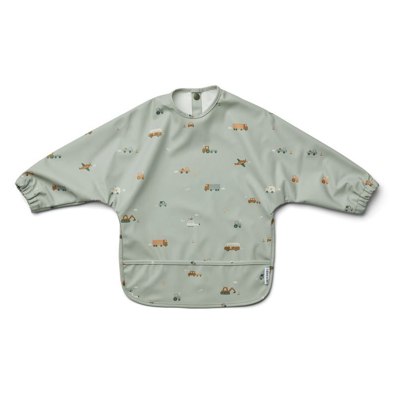 Merle Cape Lätzchen - Vehicles/dove blue mix