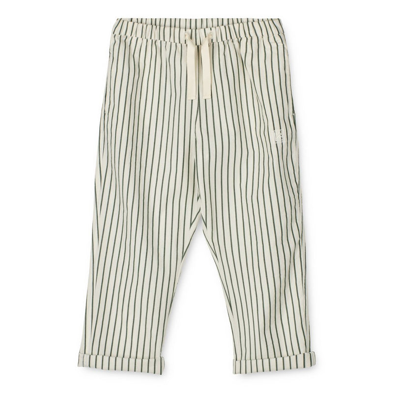Liewood Orlando Popelinehose - Y/D stripes Garden green / Creme de la creme - Hose