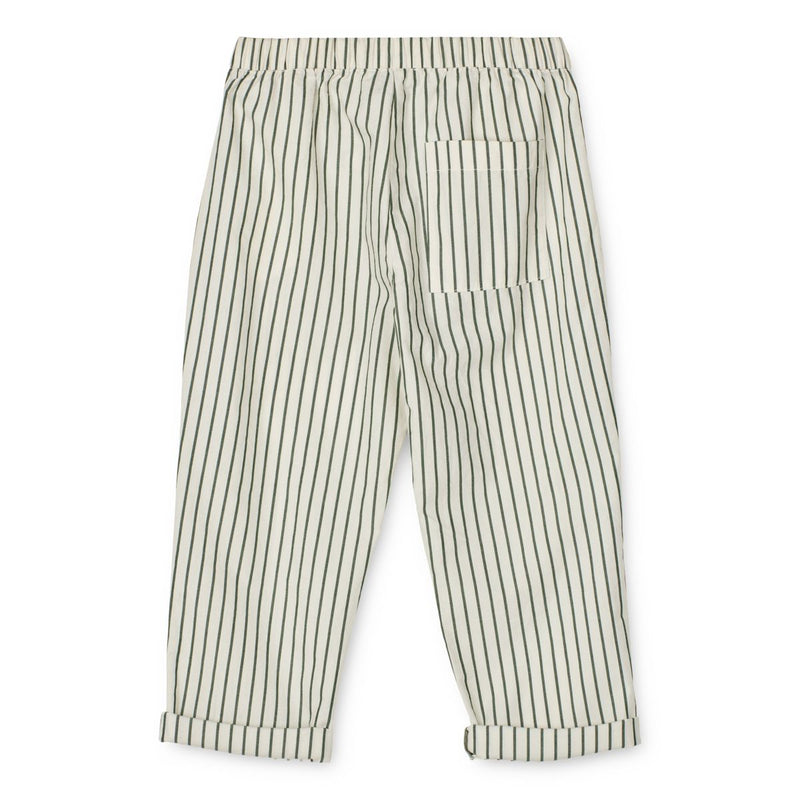 Liewood Orlando Popelinehose - Y/D stripes Garden green / Creme de la creme - Hose