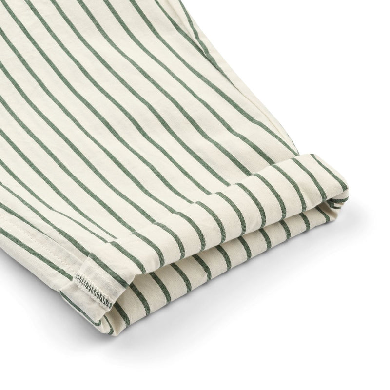 Liewood Orlando Popelinehose - Y/D stripes Garden green / Creme de la creme - Hose