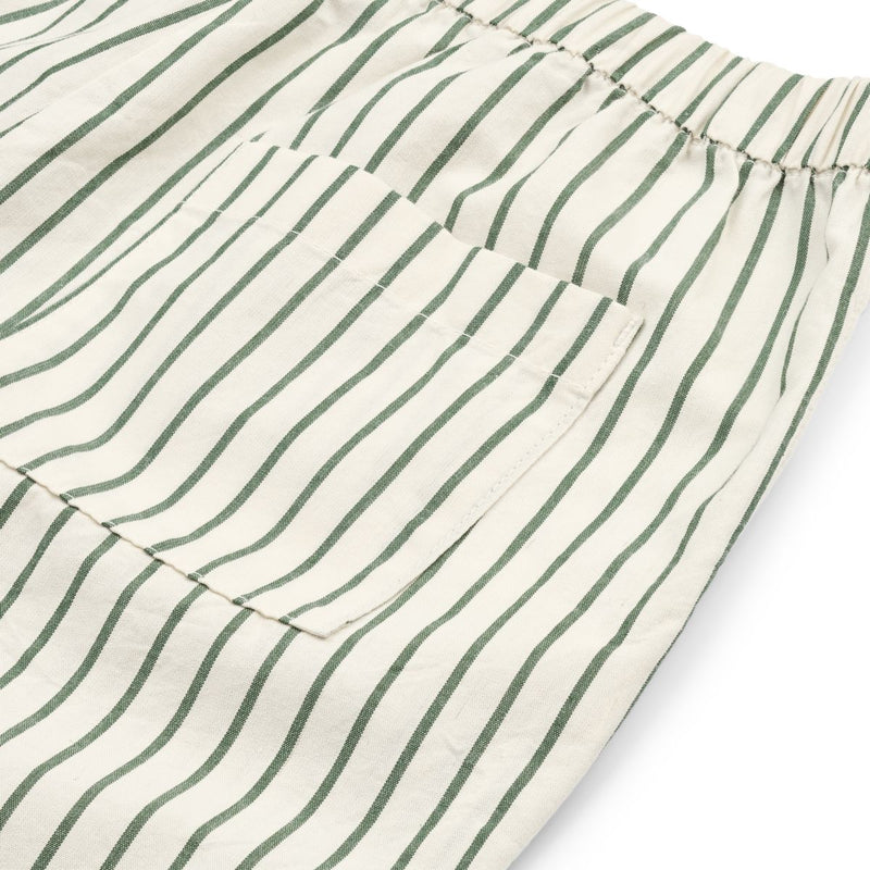Liewood Orlando Popelinehose - Y/D stripes Garden green / Creme de la creme - Hose