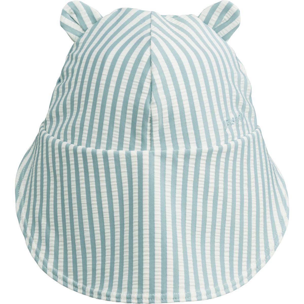 Liewood Senia seersucker swim hat - Y/D stripe: Sea blue/white - SWIM HAT