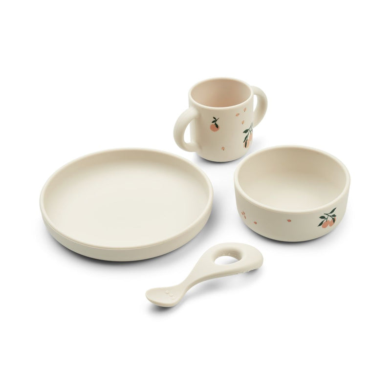 Liewood Vivi Silikongeschirrset 4er-Pack - Peach / Sea shell mix - Geschirr satz