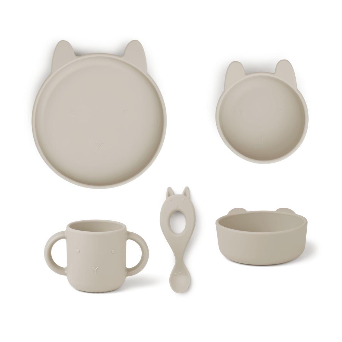 Liewood Vivi Silikongeschirr 4er Pack Baby - Rabbit sandy - Geschirr satz