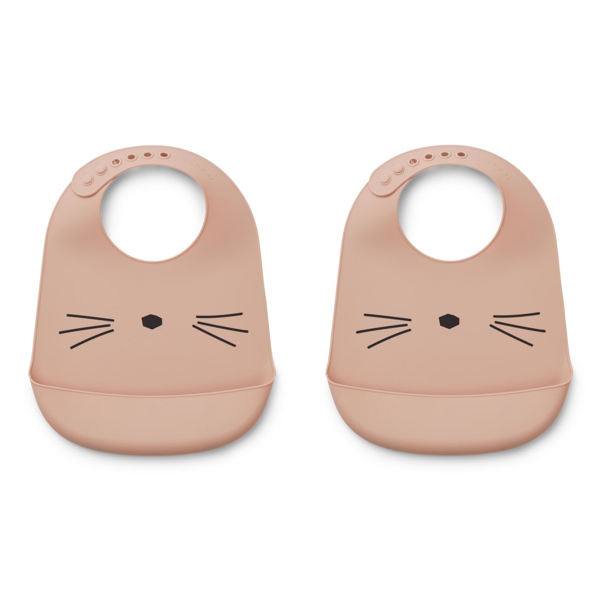 Tilda Silikon Lätzchen 2er Pack - Cat rose