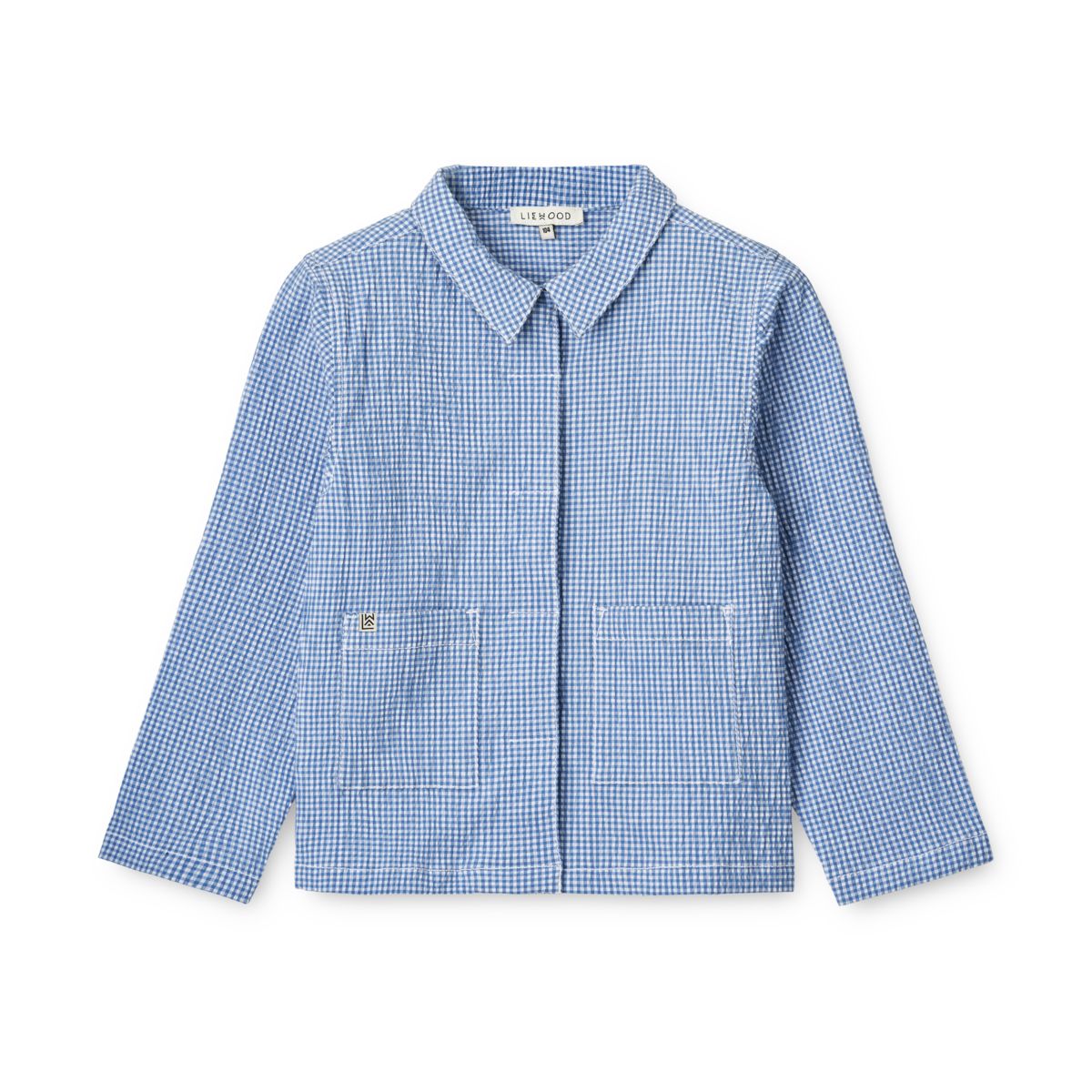 Liewood Kory Seersucker-Hemdjacke mit Karos - Y/D Check Riverside / Crisp white - Obershirt