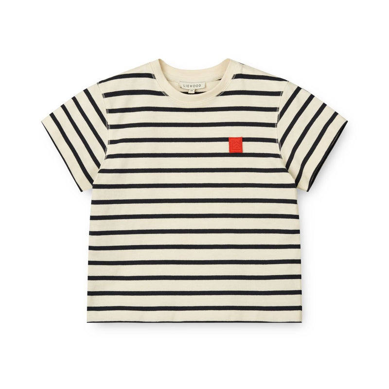 Liewood T-Shirt aus Baumwolle mit Streifen - Y/D Stipes Classic navy / Creme de la creme - T-shirt