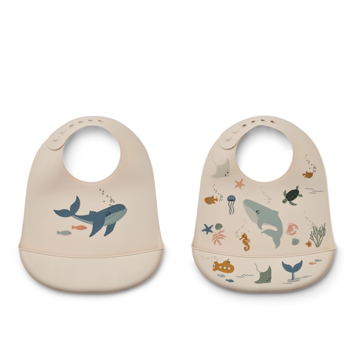 Liewood Tilda Silikon Lätzchen 2er Pack - Sea creature / Sandy - Lätzchen