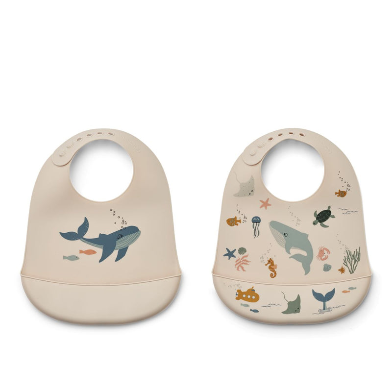 Liewood Tilda Silikon Lätzchen 2er Pack - Sea creature / Sandy - Lätzchen