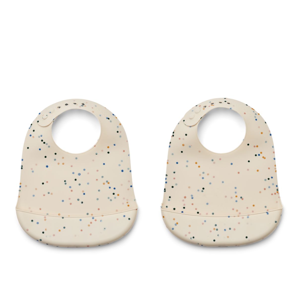 Tilda Silikon Lätzchen 2er Pack - Splash dots / Sea  shell 
