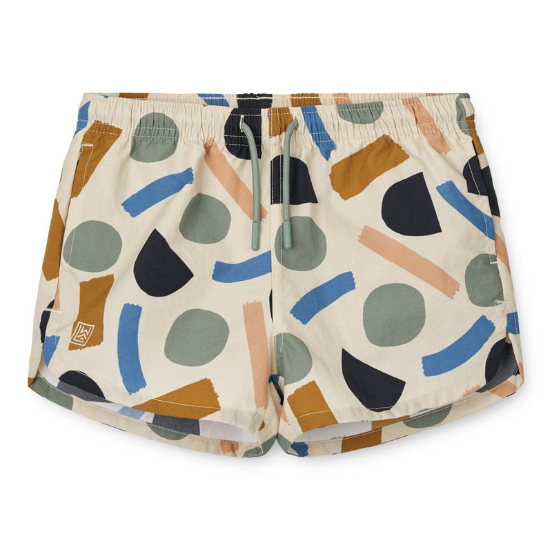 Liewood Aiden Boardshorts mit Print - Paint strokes / Peppermint - Badeshorts