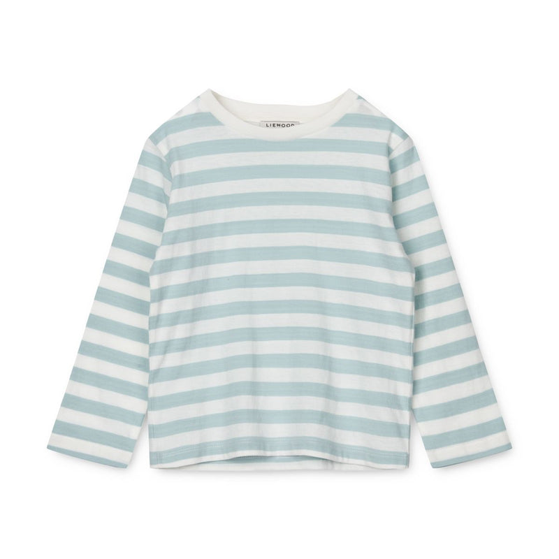 Liewood Apia garngefärbtes T-Shirt ls - Y/D stripe: Sea blue/white - T-shirt