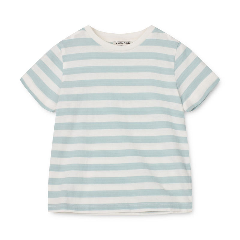 Liewood Apia garngefärbtes T-Shirt ss - Y/D stripe: Sea blue/white - T-shirt
