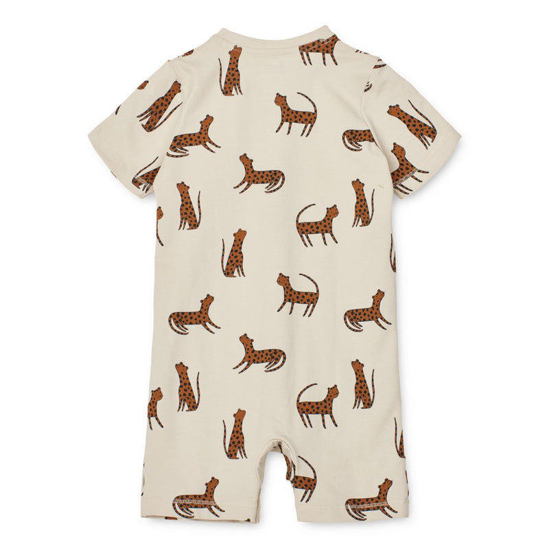 Liewood Bilbao printed pyjamas romper - Leopard / Sandy - Pyjama-Jumpsuit