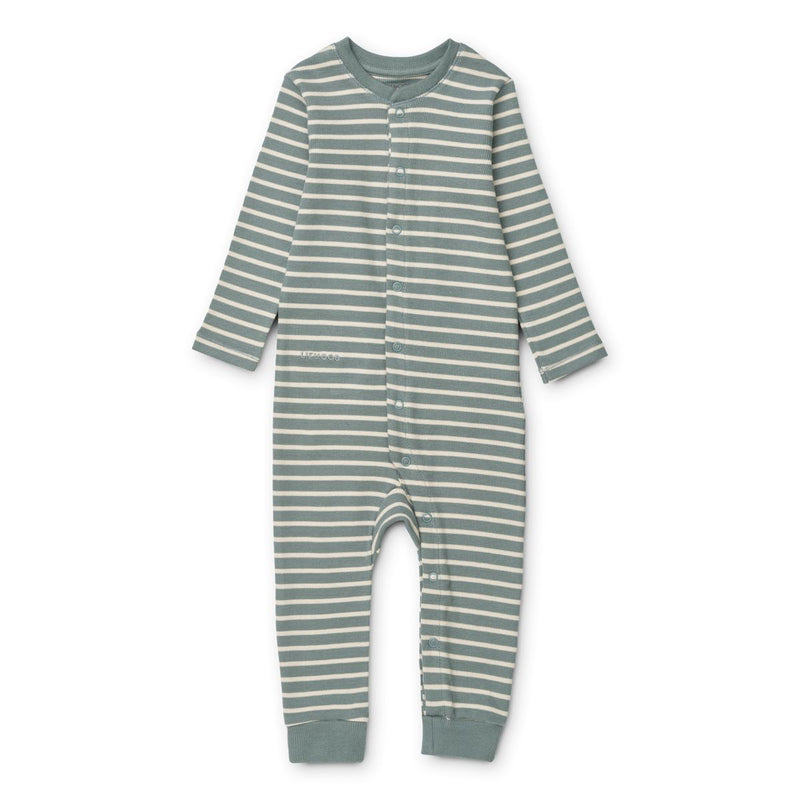 Liewood Pyjama-Overall von Birk - Y/D stripe: Blue fog / sandy - Pyjama-Jumpsuit
