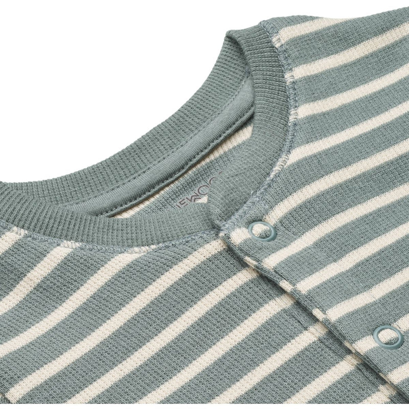 Liewood Pyjama-Overall von Birk - Y/D stripe: Blue fog / sandy - Pyjama-Jumpsuit