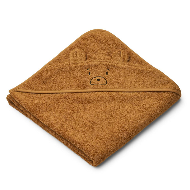 Liewood Augusta Junior-Handtuch mit Kapuze - Mr bear golden caramel - Häntucher / Waschlasppen