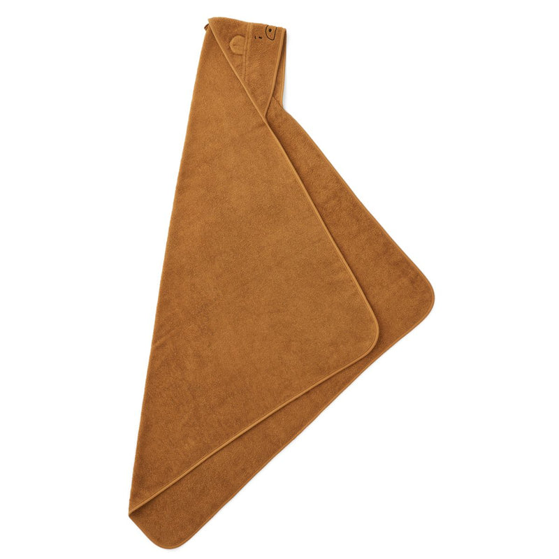 Liewood Augusta Junior-Handtuch mit Kapuze - Mr bear golden caramel - Häntucher / Waschlasppen