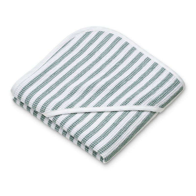 Liewood Caro Kapuzenhandtuch Baby - Y/D stripes Peppermint / White - Häntucher / Waschlasppen