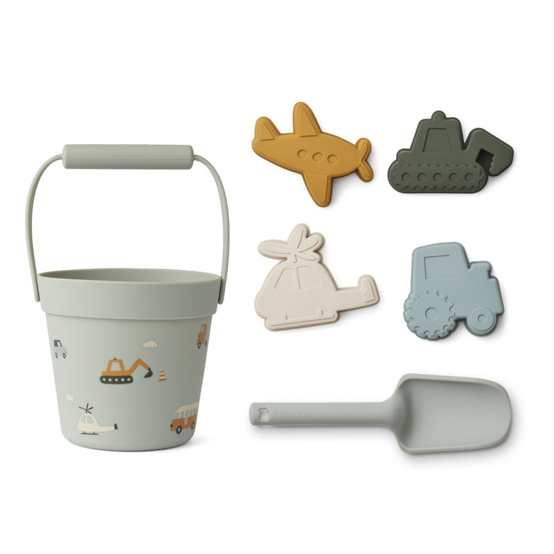 Liewood Dante Strandset - Vehicles / Dove blue - 