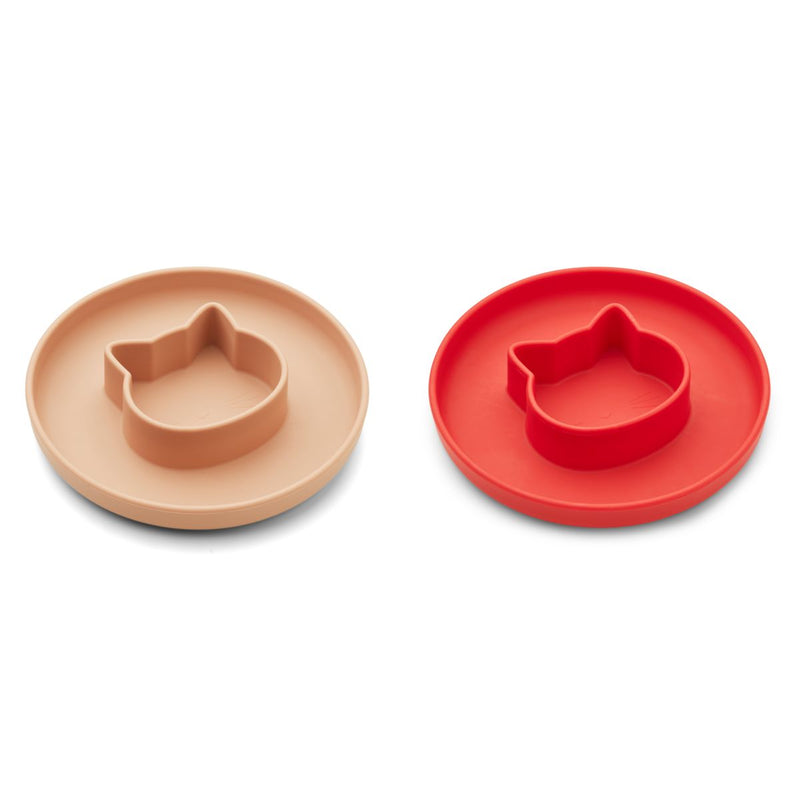 Liewood Gordon Teller 2er Pack - Cat apple red/tuscany rose mix - Teller