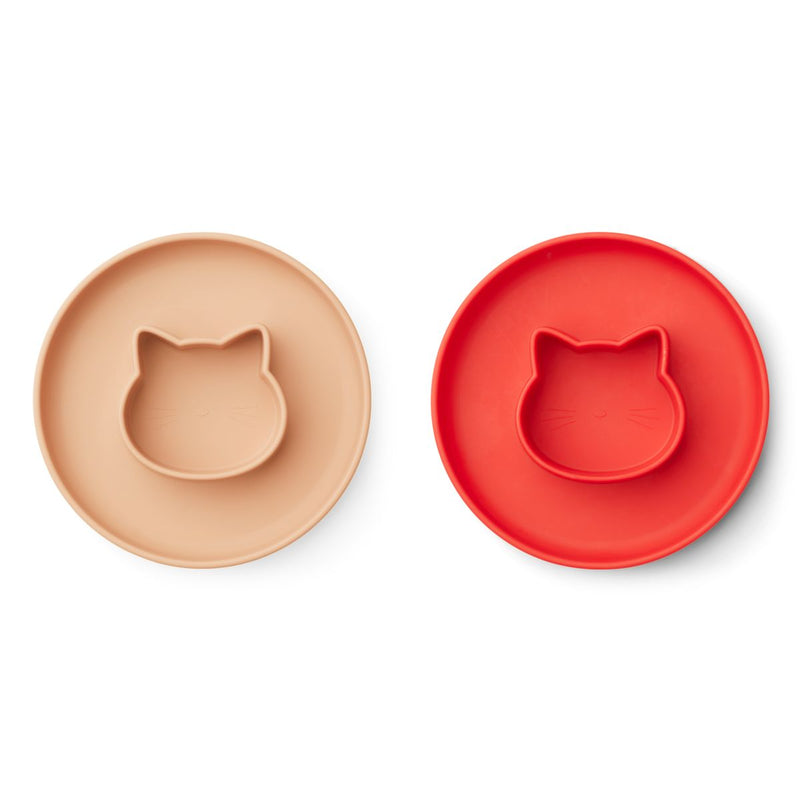 Liewood Gordon Teller 2er Pack - Cat apple red/tuscany rose mix - Teller