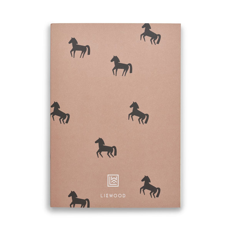Liewood Mittelgroßes Notizbuch Jae - Horses / Dark rosetta - Notizbuch
