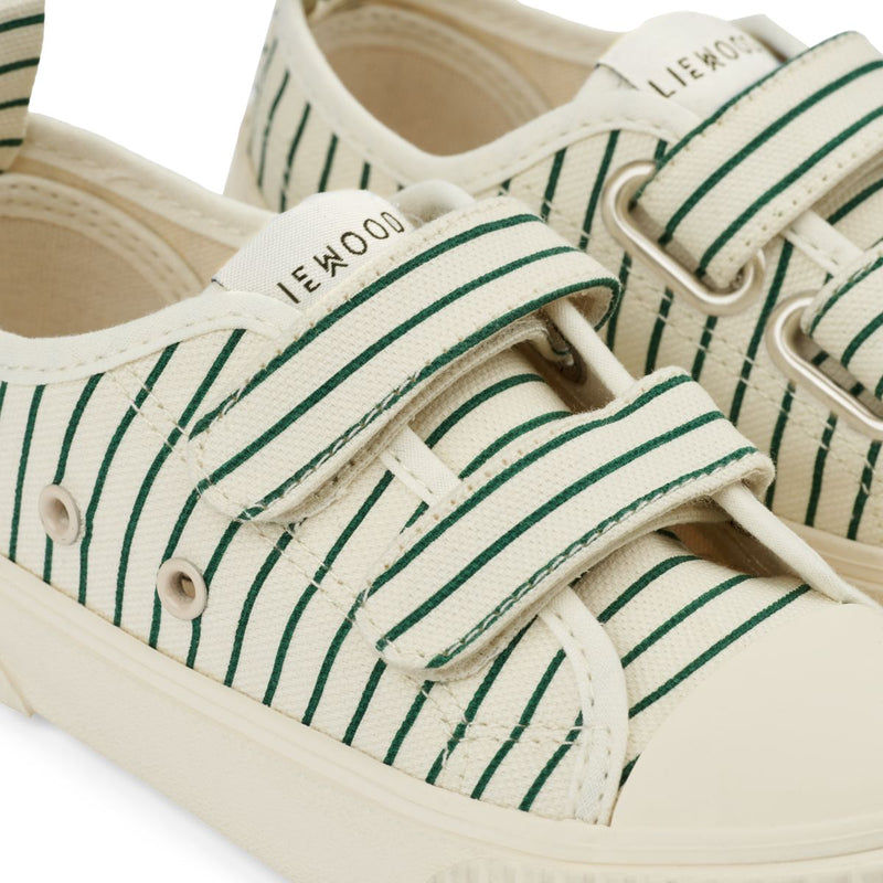 Liewood Kim Canvas-Schuh - Stripe Garden green / Creme de la creme - Sneakers