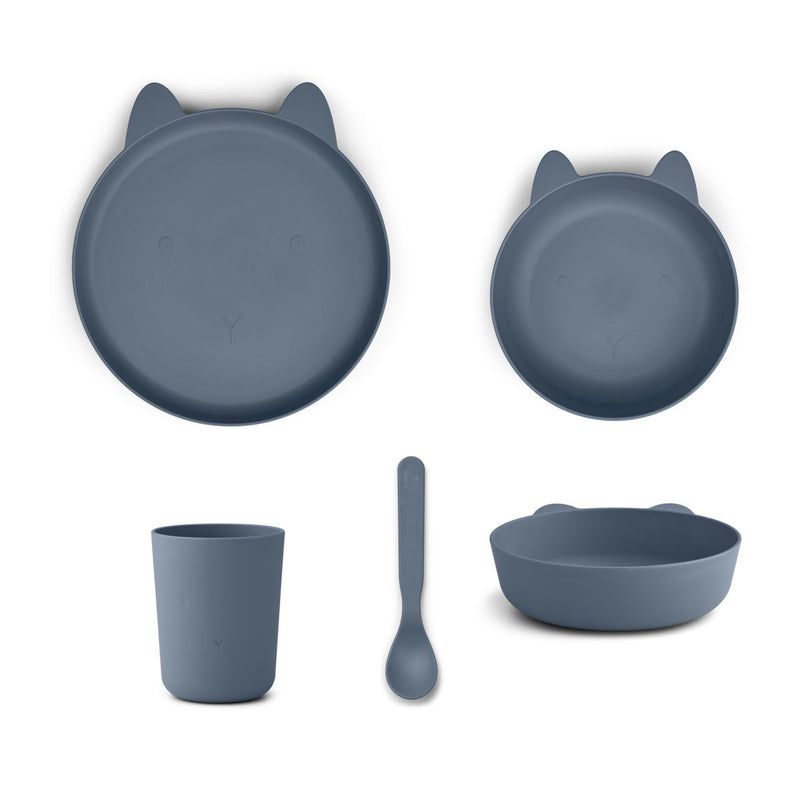 Liewood Paul Geschirrset 4er Pack - Rabbit blue wave - Geschirr satz