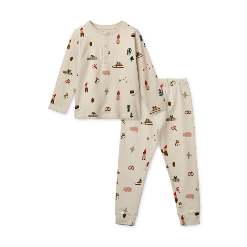 Liewood Wilhelm Pyjama-Set - Holiday / Sandy - Pyjama-Set
