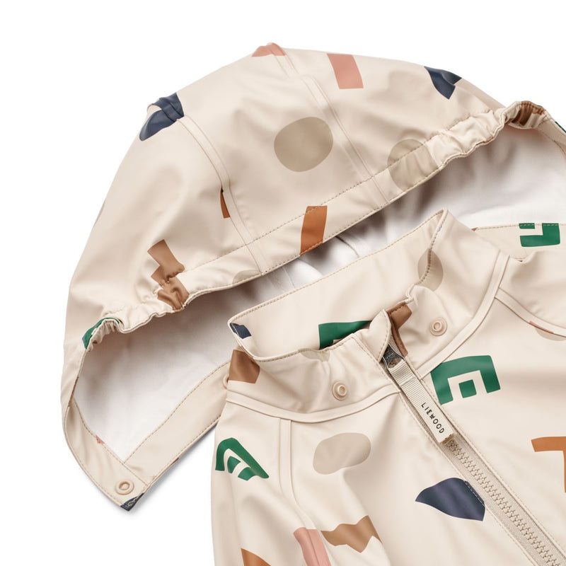 Liewood Moby Regenbekleidungsset mit Aufdruck - Graphic alphabet / Sandy - Satz