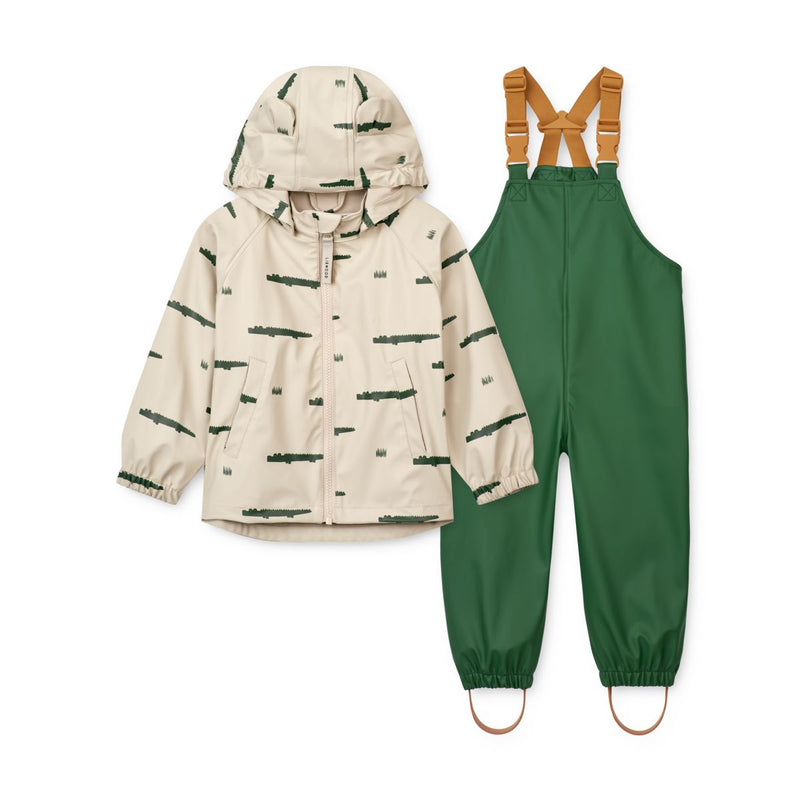 Liewood Melodi Regenbekleidungsset Mini - Crocodile / Sandy - Satz