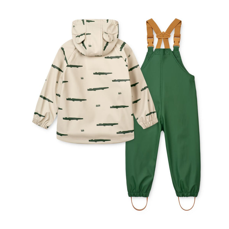 Liewood Melodi Regenbekleidungsset Mini - Crocodile / Sandy - Satz