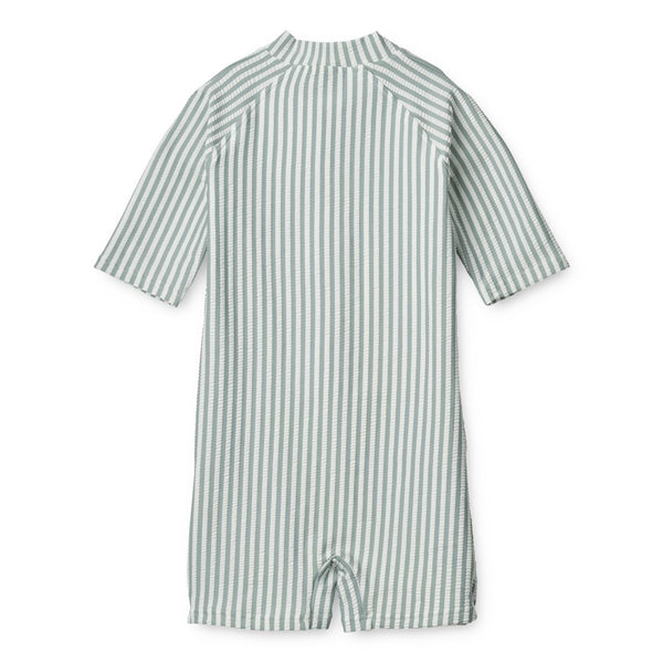 Liewood Max Schwimm-Jumpsuit Seersucker - Y/D stripe: Sea blue/white - Badeanzug