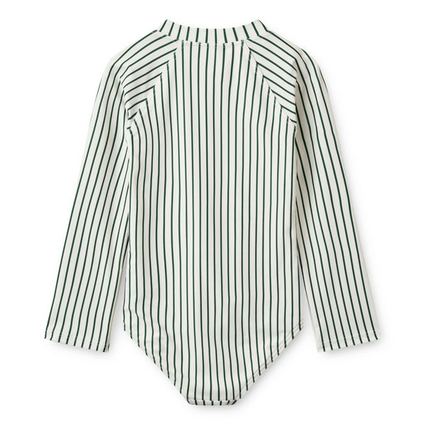 Liewood Magali swimsuit - Stripe Garden green / Creme de la creme - Badeanzug