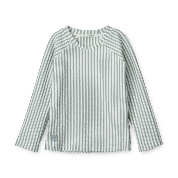 Liewood Noah Schwimm-T-Shirt - Y/D stripe: Sea blue/white - Schwimm-T-Shirt