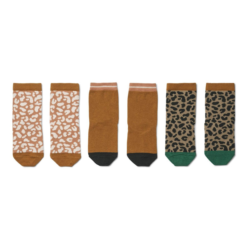 Liewood Silas Baumwoll Socken 3er Pack - Leo / multi mix - Socken/Strümpfe