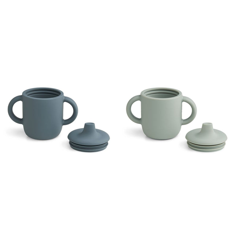 Liewood Neil Becher 2 pack - Whale blue / Dove blue mix - CUP